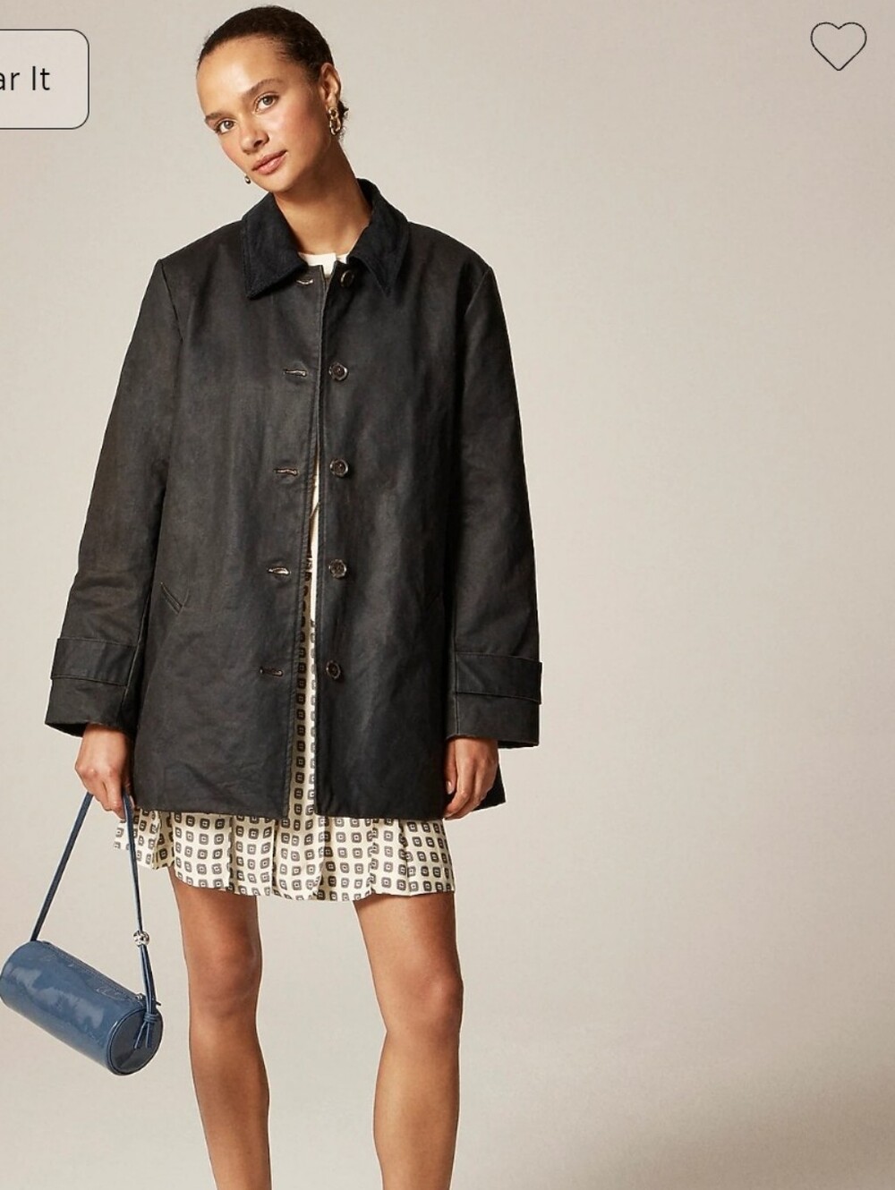 J. Crew Coated Barn Jacket - Washed Black/Grey
